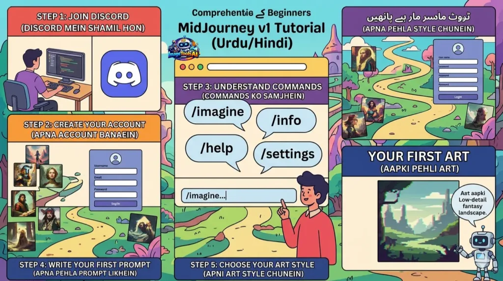 MidJourney v1 tutorial for beginners	