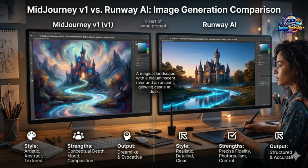 MidJourney v1 vs Runway AI	