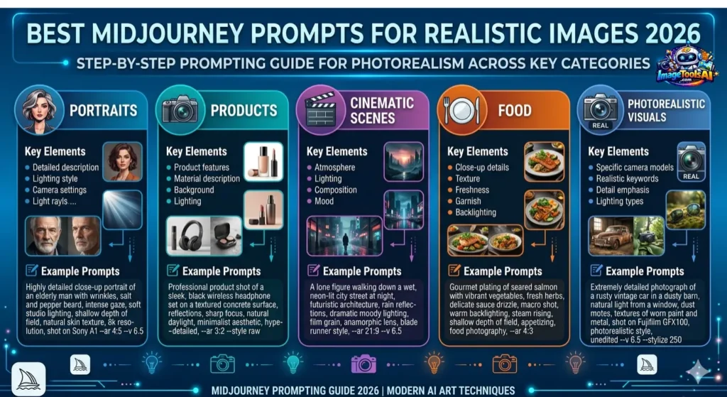 Best Midjourney prompts for realistic images		