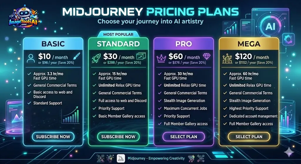 midjourney pricing