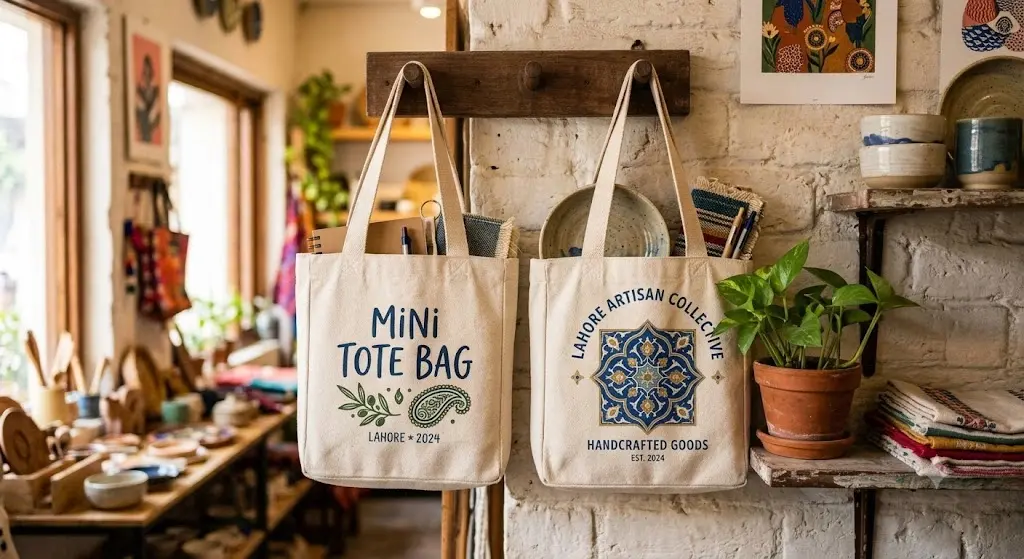 mini canvas tote bag
