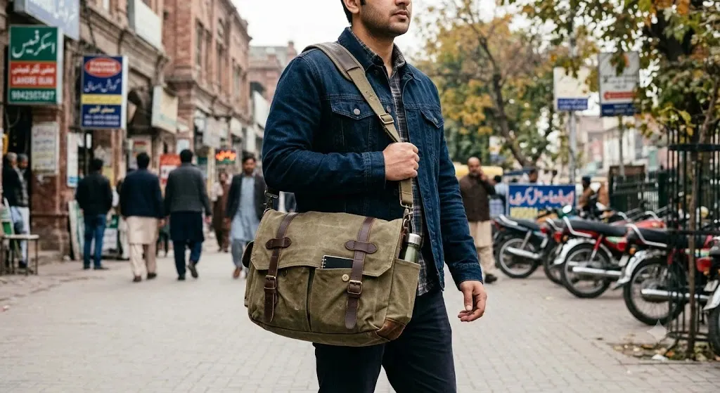 canvas messenger bag