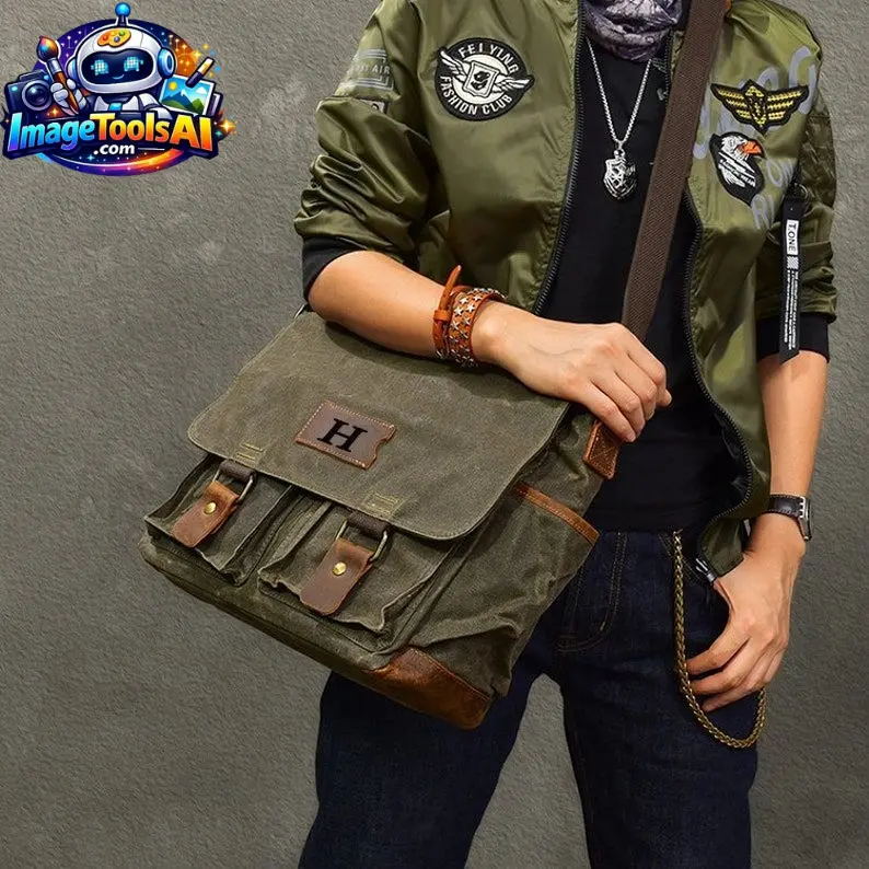 canvas messenger bag