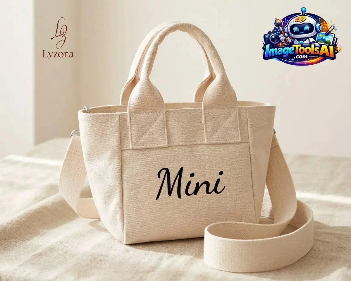 mini canvas tote bag