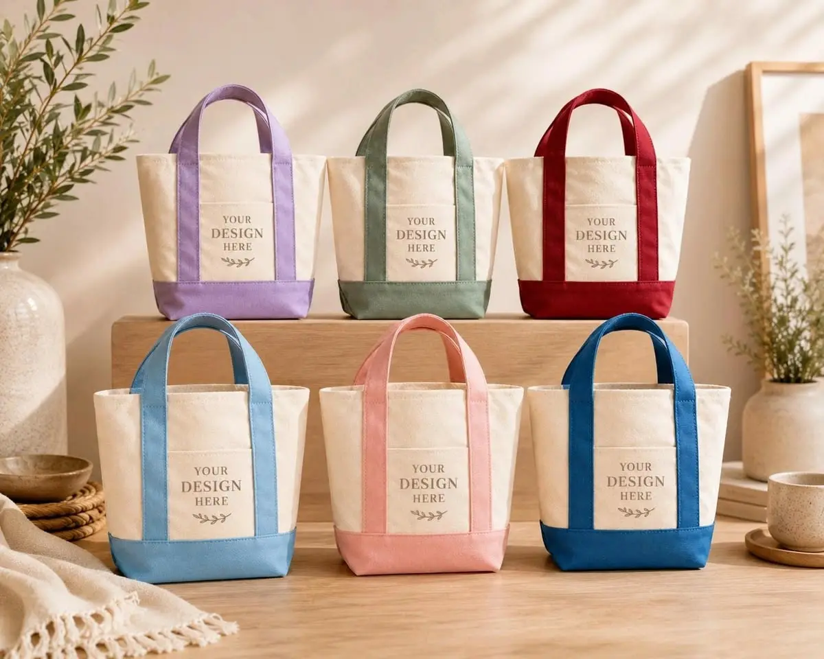 mini canvas tote bag