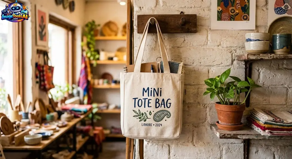 mini canvas tote bag