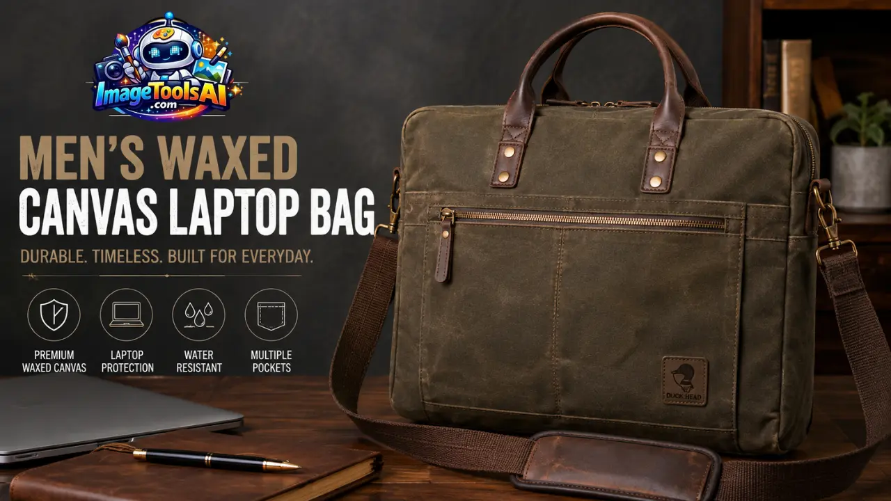 duck head men's waxed canvas laptop bag